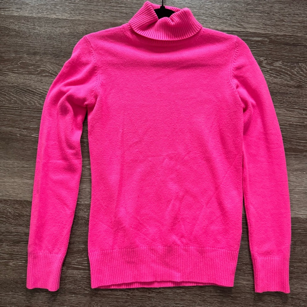French Connection Vibrant Pink Turtleneck Sweater